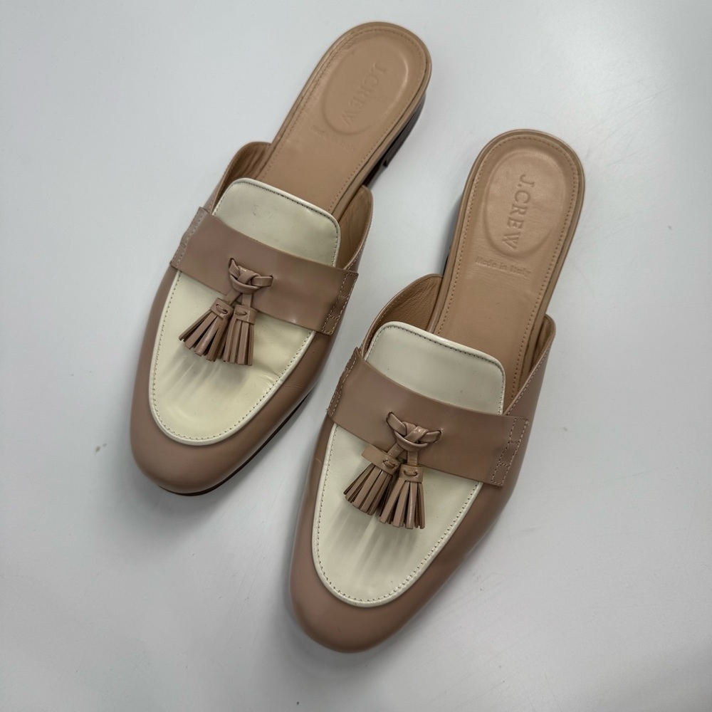 J.CREW CHARLIE MULES IN COLORBLOCK LEATHER